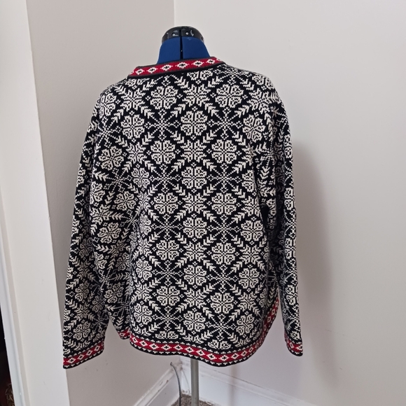 L.L. Bean Nordic Sweater Sz 3x Cotton Jumper heavy Cozy Cardigan Vtg Button - Picture 6 of 8